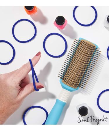 Soul Project Hair Ties - 100 Pack Blue Elastic No Metal 4mm Ideal for All Hair Types Perfect for Ponytails & Buns - Durable Hair Bands for Women & Girls - Buy Online on GoSupps.com