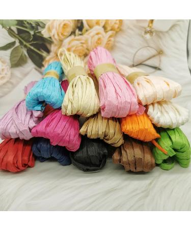 Natural Raffia Paper Ribbon Twine for Holiday Gift Wrap and DIY Crafting - 14 Colors Mixed - Buy Online on GoSupps.com
