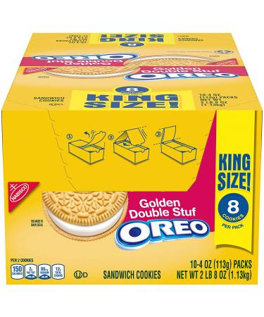 OREO Double Stuf Golden Vanilla Sandwich Cookies - 10 King Size Snack Packs - Buy Online on GoSupps.com