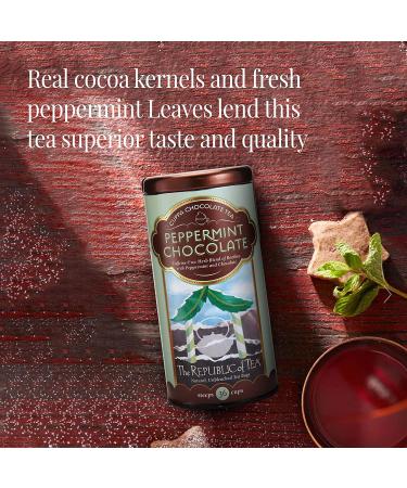 The Republic of Tea Peppermint Cuppa Chocolate Rooibos Tea 36 Bags | Dessert Blend with Peppermint | 36 Count Pack - Buy Online on GoSupps.com