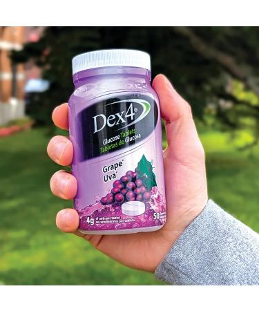 Dex4 Glucose Tablets - Grape Flavor 50 Count Bottle | 4g Carbs Each | Ideal for Diabetes & Energy Boost - Buy Online on GoSupps.com