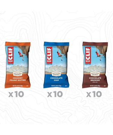 CLIF BAR - Energy Protein Bars - Variety Pack - 3 Flavors - Made with Organic Oats - Energy Bars - Non-GMO - (30 Pack) - Buy Online on GoSupps.com