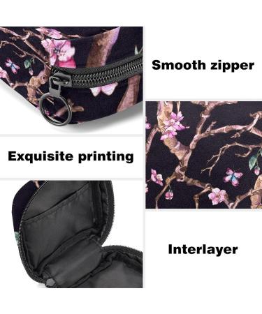 Vintage Women's Napkin Storage Bag - Cherry Pink Flowers | Portable Menstrual Cup & Bandage Organizer - Buy Online on GoSupps.com