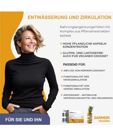 J.Armor Drenixan Diuretic Capsules - 20 Count | Anti-Cellulite Drainer for Legs & Buttocks with Bromelain & Birch | Detoxify & Eliminate Toxins - Buy Online on GoSupps.com