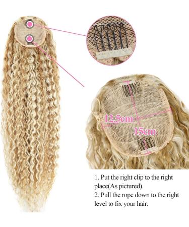 30 Long Curly Drawstring Ponytail Extension | Synthetic Hairpiece for Women - P18/613 - Buy Online on GoSupps.com