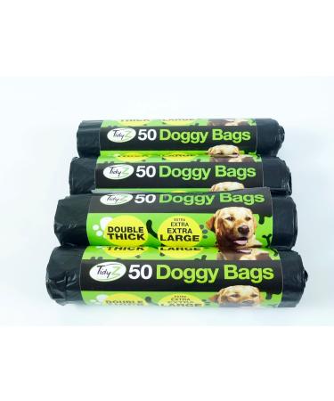 Tidyz 200 x Extra Large Super Strong Doggy bags (4 x 50) Black 50 count (Pack of 4) - Buy Online on GoSupps.com