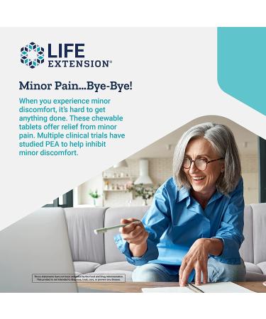 Life Extension PEA Discomfort Relief - 60 Chewable Tablets | Natural Pain Relief - Buy Online on GoSupps.com