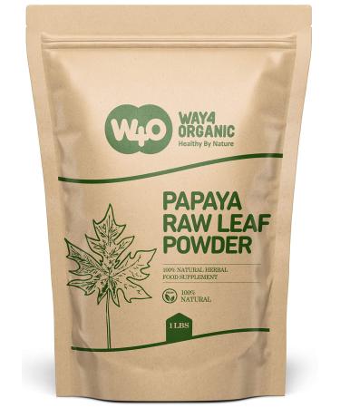 Papaya Leaf Powder 16 Ounces(1 Pound), Dried from Fresh Green Leaves, Good to make Tea, juice extract, 100% Leaves Powder(No Fruit, No Seeds) - Way4Organic 1 Pound (Pack of 1)