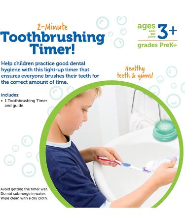 Learning Resources 2-Minute Toothbrushing Timer - Promotes Dental Health for Kids Ages 3+ | Toddler Bathroom Timer - Buy Online on GoSupps.com