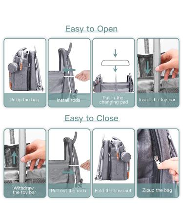 Large Diaper Bag Backpack with Changing Station | Waterproof, USB Charging Port, Pacifier Case | Multifunctional Diaper Bag for Boys - Light Grey Upgrade - Buy Online on GoSupps.com