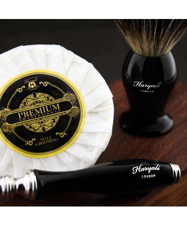 Ultimate Men's Shaving Kit: 3 Edge Razor Black Badger Hair Brush & Soap in Handmade Wooden Box - International Shipping Available - Buy Online on GoSupps.com