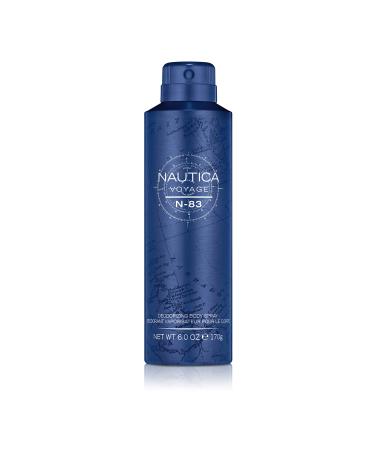 Nautica Voyage N-83 Deo Body Spray 6 fl oz (Pack of 1) Notes of Spicy Mint Cardamom and Musk Men's Fragrance Long Lasting Everyday Fragrance