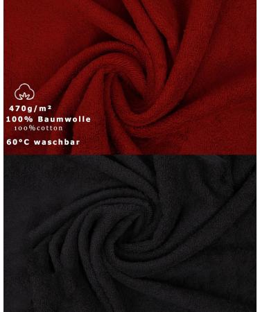 Buy Betz 10-Piece Premium 100% Cotton Wash Gloves Set | Ruby Red & Graphite | International Shipping Available - Buy Online on GoSupps.com