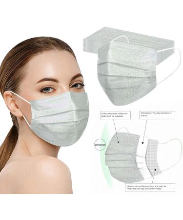 50pc Stylish Bronzing Reflective 3 Ply Disposable_Face_Mask for Men Women Use - Buy Online on GoSupps.com