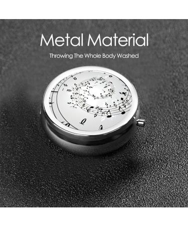 Portable Music Note Wall Pill Box | Mini 3-Compartment Metal Organizer for Travel - Perfect for Small Pills - Buy Online on GoSupps.com