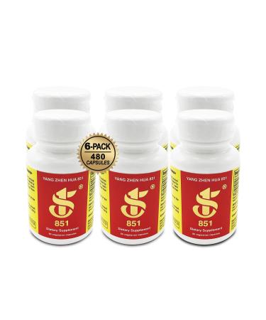 YANG Zhen Hua 851 Keeping You Healthy Naturally Made with 100% All-Natural USDA Organic Fermented Soy Gluten-Free Dairy-Free BCAA BCFA Minerals Protein (480 Capsules) - 6 Bottles