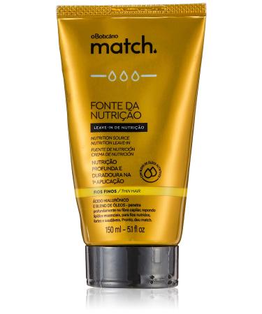 Boticario - Linha Match (Fonte de Nutricao) - Creme para Pentear Fios Finos 150 Ml - (Boticario - Match (Nourishing Fountain) Collection - Combing Cream For Thin Hair 5.1 Fl Oz)