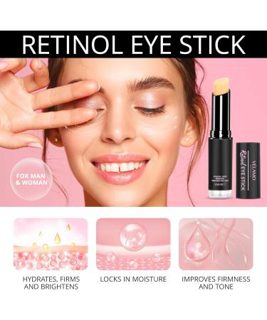 VELAMO Advanced Retinol Eye Stick with Caffeine - Dark Circle & Puffiness Treatment - Anti Aging Eye Cream - Visible Results in 3-4 Weeks - 0.1 oz (Pack of 1) - Buy Online on GoSupps.com