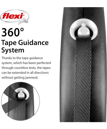 Flexi Black Design Tape Retractable Dog Leash for Small Dogs up to 15kg/33lbs - 5m - Buy Online on GoSupps.com