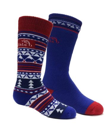 Bridgedale boys Kid's Merino Ski Socks - 2 Pack Red/Royal Medium