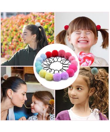 Tonsee Pompom Hair Ties - Fluffy Black Elastic Hair Band & Cute Plush Ball Ponytail Holder for Girls - Shop Internationally! - Buy Online on GoSupps.com