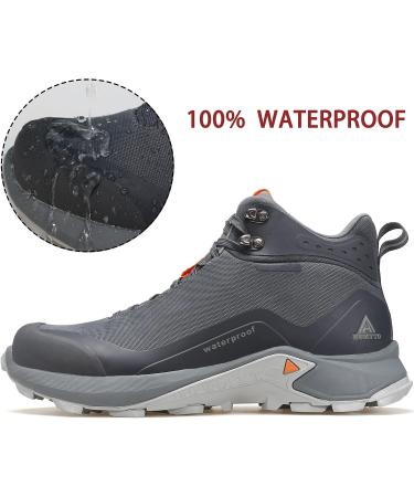HUMTTO Men's Waterproof Hiking Boots - Lightweight & Breathable Ankle Boots for Trekking - Size 9.5 Grey - Buy Online on GoSupps.com