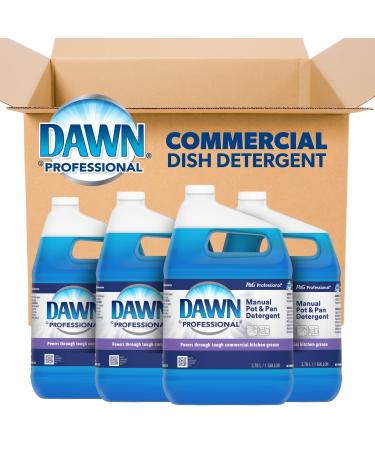 Dawn Professional Dishwashing Liquid Soap Detergent, Bulk Degreaser Removes Greasy Foods from Pots, Pans and Dishes in Commercial Restaurant Kitchens, Regular Scent, 1 Gallon (Pack of 4)