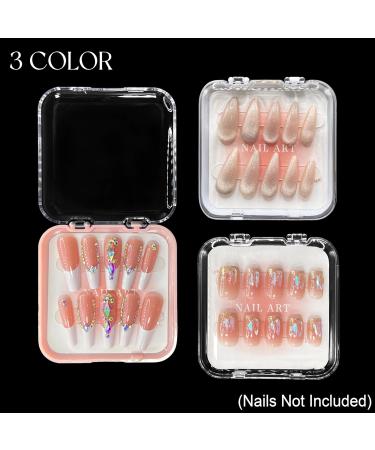 9Pcs Press On Nail Storage Box | Acrylic Display Case & Fake Nails with Adhesive Tape - Perfect for Home Salon & Nail Art - Buy Online on GoSupps.com