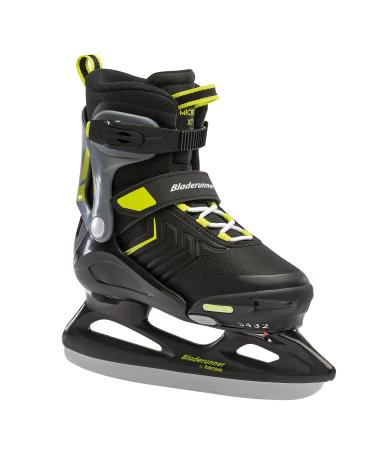 Bladerunner Ice by Rollerblade Micro Ice XT, Junior, Adjustable, Black and Lime, Ice Skates 2-5