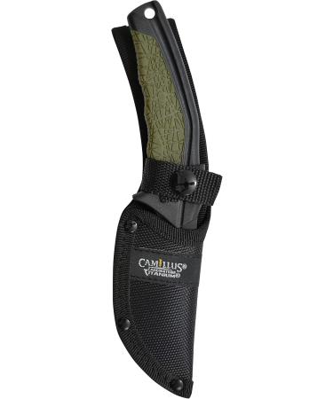 Camillus 19287 HT-8.5 Hunting Knife - 8.9cm Aus-8 Steel Blade with Ballistic Nylon Sheath | Durable GFN/TPE Handle | Black/Green | International Shipping Available - Buy Online on GoSupps.com