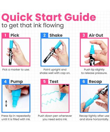 Chalkola Liquid Chalk Markers & Metallic Colors Pack of 16 | Chalk Pens for Chalkboard, Blackboards, Windows, Glass, Bistros | 6mm Reversible Tip + Erasable Ink - Buy Online on GoSupps.com