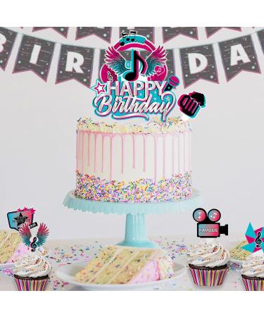 Music Birthday Cake Topper 25pcs Music Cupcake Toppers for Girl'S Music Karaoke Themed Cake Decorations Music Tok Party Birthday Supplies Celebration Favor - Buy Online on GoSupps.com