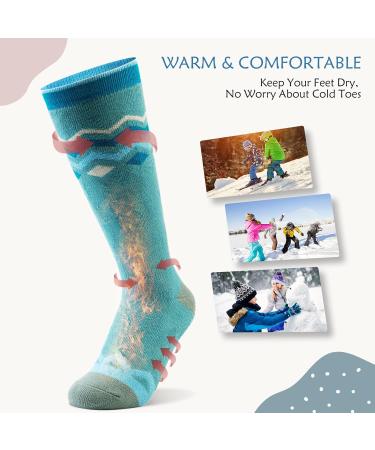 Buy Outdoormasters Unisex Ski Socks - Breathable Winter Snowboarding Socks for Girls & Boys | OTC Design & Anti-Slip Cuffs | Woodland Green (30-36) - Buy Online on GoSupps.com