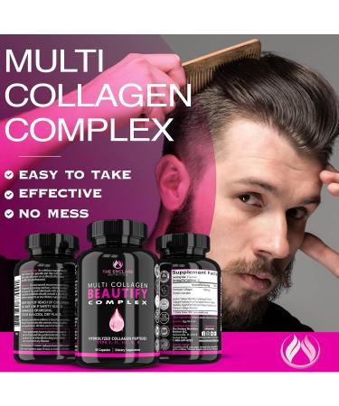 Collagen Pills - Beautify Multi Collagen Complex Capsules Type I II III V X | Extra Strength Hydrolyzed Collagen Peptides Supplements. Hair Skin Nails Vitamins 1800mg Collagen Capsules (1) - Buy Online on GoSupps.com