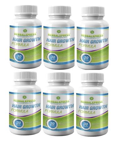 Discover the Secret to Thicker and Fuller Hair with Herbalxpress Hair Growth Formula - A Game-Changer for Men and Women (6 tubs)