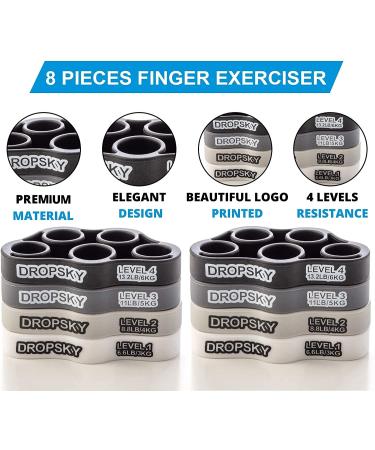 Finger Strengthener Hand Resistance Bands - Improve Grips Performance with 8pcs Finger Exerciser for Grip Strength Trainer and Muscle Exercises (4 Levels 6.6lb, 8.8lb, 11lb, 13.2lb) - Buy Online on GoSupps.com