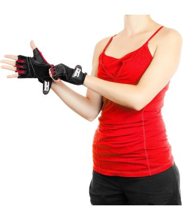 RIMSports Workout Gloves for Men and Women - Breathable Weight Lifting Gloves for Gym  Exercise  Weightlifting  Cycling  Rowing  Training Leather Palm Padded Thumb Protected Against Calluses Blister Red Medium - Buy Online on GoSupps.com