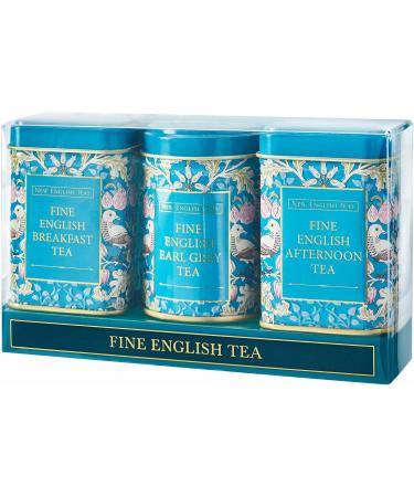 New English Teas 3x Song Thrush and Berries Mini Tea Tins - English Breakfast Earl Grey and English Afternoon - Buy Online on GoSupps.com