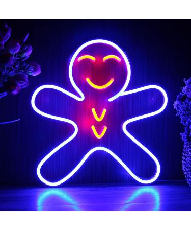 ST16s33-fnu0150-rb Gingerbread Man LED Neon Sign - Dual Color Red & Blue Silicone Perfect Holiday Decor - International Shipping Available - Buy Online on GoSupps.com