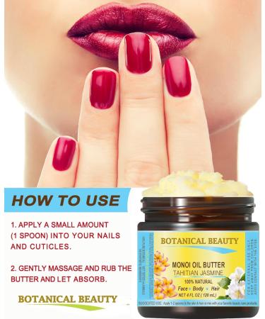 Buy Botanical Beauty Monoi Oil Butter - Pure Tahitian Jasmine | 16 Fl. Oz. for Face Skin Body Hair & Nails - Natural & Unrefined - Buy Online on GoSupps.com