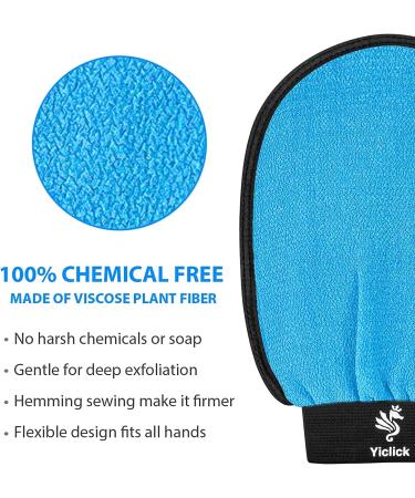 Yiclick Korean Peeling Gloves - Exfoliating Body Scrub Glove for Men & Women | Dead Skin Remover | Blue - Buy Online on GoSupps.com