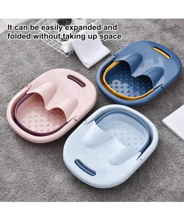 Foot Bath Collapsible Soak Tub with Handle Plastic Foot Bucket with Acupressure Points for Washing Soaking Feet (Locke Yellow) - Buy Online on GoSupps.com