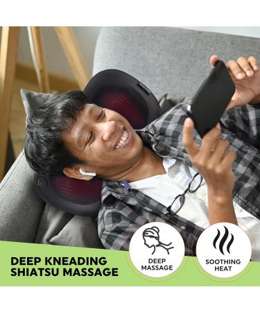 Salter EE6936BLKSTKEU7 Massage Pillow with Heating - Shiatsu Neck & Back Relief 4 Attachments UK/EU Connector - Buy Online on GoSupps.com