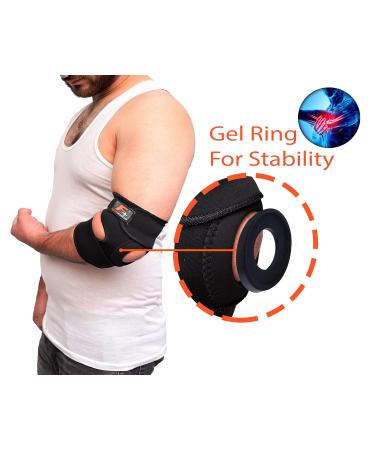 Adjustable Neoprene Elbow Brace for Golfers & Tennis Elbow | Sports Support Brace for Men & Women - Single Piece - Buy Online on GoSupps.com