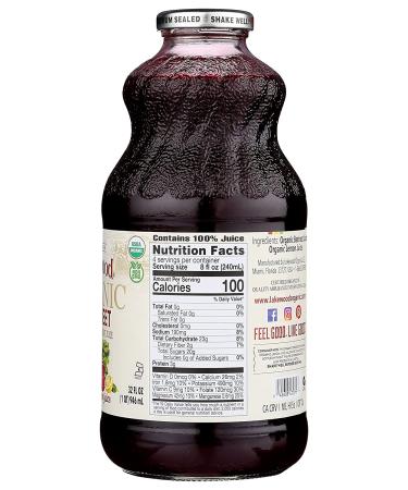 Lakewood Organic Pure Beet Fresh Pressed Beetroot 32 Fl Oz - Pack of 6 - Buy Online on GoSupps.com