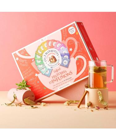 Les 2 Marmottes - Coffret Histoires d'Infusions 75 Sachets - 15 Tisanes - Amateurs de plantes inconditionnels des infusions - Made In France - Sans ar mes ajout s - 116g Histoires d'Infusions - 75 Sachets - Buy Online on GoSupps.com