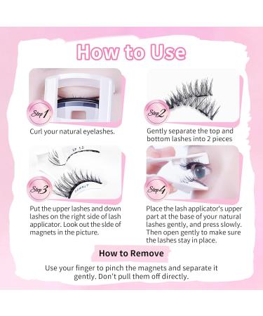 Beauty7 Magnetic-Eyelashes Natural Look 1 Pair Reusable Magnetic Lashes Kit with Applicator No Glue Needed False Eyelashes Srtrips - Buy Online on GoSupps.com