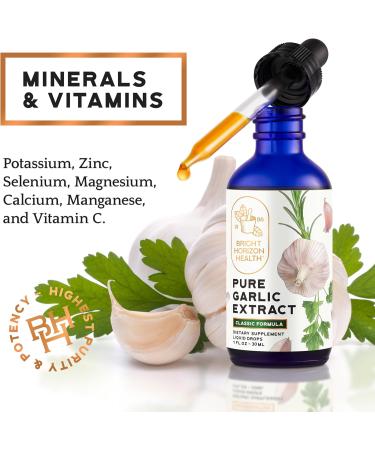 BRIGHT HORIZON HEALTH Pure Garlic Extract with Allicin Classic Cold-Processed Liquid Formula 1 fl oz Dropper Bottle Vegan Non-GMO No Additives - Buy Online on GoSupps.com
