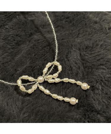 Oralgo's French Style Necklace with Looping Imitation Pearls & Fans - Elegant Jewelry for Women & Girls - Buy Online on GoSupps.com