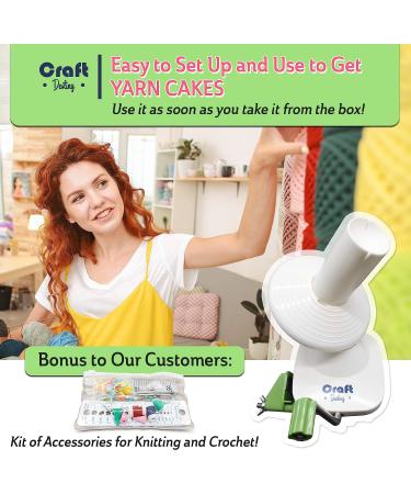 Craft Destiny Yarn Winder - Hand Operated Ball Winder 4 oz Capacity - Easy Setup & Use - Sturdy Metal Handle - Tabletop Clamp - Knitting Kit - Buy Online on GoSupps.com